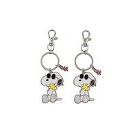 Peers Hardy - Peanuts Snoopy White, Yellow and Silver BFF Keyring Set
