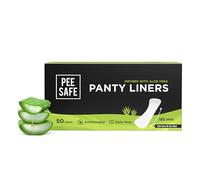 PEESAFE Panty Liners for Women - Fresh Fragrance (50 Liners) | Aloe-Vera Infused | Curvy Design for Comfort | Organic & Eco-Friendly - 185mm