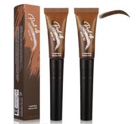 Peet Off Brow Tint - Semi-Permanent Waterproof Eyebrow Peel Off Gel Tattoo Dye Kit With Flat Brush For Easy Application Long Lasting Natural Look In Warm Brown Medium Black Shades 6.8ml 2-Pack