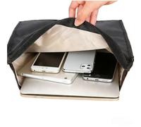 PeeToos Signal Blocking Faraday Pouch - RFID Shield Bag with GPS Blocker for Phones, Tablets, Laptops | 2 Sizes | Anti-Radiation Oxford Fabric (L) Black