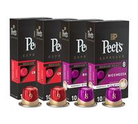 Peet's Coffee, 40 x Medium Roast Espresso Capsules 8-9 Intensity (4 Boxes of 10 Espresso Capsules)