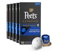 Peet's Coffee, Dark Roast Decaf Espresso Pods, Decaf Ristretto Intensity 9, 50 Count (5 Boxes of 10 Espresso Capsules)