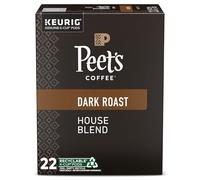 Peet's Coffee, Dark Roast Keurig K-Cup Pods - House Blend 88 Count (4 Boxes of 22 Pods)