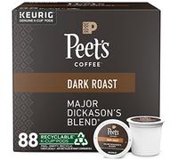 Peet's Coffee, Dark Roast Keurig K-Cup Pods - Major Dickason's Blend 88 Count (4 Boxes of 22 K-Cup Pods)