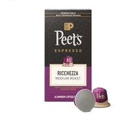 Peet's Coffee Espresso Capsules Ricchezza, Intensity 8, 10 Count Single Cup Coffee Pods Compatible with Nespresso Original Brewers