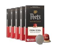 Peet's Coffee, Medium Roast Espresso Pods Compatible with Nespresso Original Machine, Crema Scura Intensity 9, 50 Count (5 Boxes of 10 Espresso Capsules)