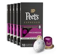 Peet's Coffee, Medium Roast Espresso Pods Compatible with Nespresso Original Machine, Ricchezza Intensity 8, 50 Count (5 Boxes of 10 Espresso Capsules), Coffee Gifts
