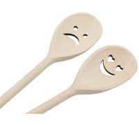 PEEWIT Set of 2 Pieces Wooden Kitchen Spoon for Cooking Smile Kitchen