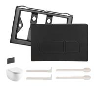 PEEXTBB Toilet Push Plate 164 x 246 mm Wall-Mounted Volume Flush Replacement Plate with Washing Rods and Mounting Frame, Compatible with Geberit Sigma 01, 20, 30, 50, UP 300, 320, Black