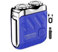 Peeynner Electric Shavers for Men,Portable Rotary Dual Ring Electric Shaver, 2025 New Mini Shaver,USB Rechargeable,One-Button Long Lasting for Home Travel (Azul)