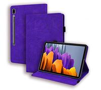 Pefcase Galaxy Tab S7 Plus 12.4 inch Case Premium PU Leather Folio Stand Cover with Card Slot Pen Holder Multi-Angle Viewing, for Samsung Galaxy Tab S7 Plus 2020 SM-T970/T975/T976 - Purple