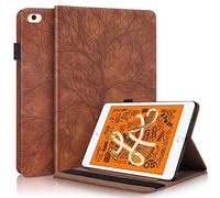 Pefcase iPad Mini 7.9 Inch Case for iPad Mini 1th/2th/3th/4th/5th Generation Cover, Multi-Angle Viewing Folio Smart Leather Cover for Apple iPad Mini 7.9 Inch Case Life Tree - Brown