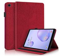 Pefcase Samsung Galaxy Tab A 8.0 2019 Case SM-T290 /T295 Premium PU Leather Flip Wallet Cover Folio Stand Case Shell with Pencil Holder Card Pockets for Galaxy Tab A 8.0 inch Tablet - Red