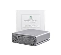 Pefcstonr Cooling Blanket for Hot Sleepers, Knit Mulberry Silk Summer Blanket for Bed, Thin Lightweight Throw Blanket for Couch, Double-Sided Keep Body Cool (Grey, King 245x210cm)