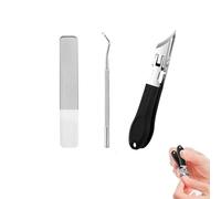 Pefctiordent Nail Clippers, Pefctiordent Eagle Beak Angled, Nail Clippers, Eagle Beak Angled Nailo Clipper 3-Piece Set, Long Handled No Splash Ingrown Toenail Cutting for Thick Toenails (Black)