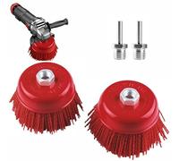 PEFECOP 4 Inch Nylon Cup Brush for Angle Grinder, Abrasive Filament Nylon Bristle Cup Brush 5/8"" 11 Thread, 1/4"" Drill Arbor, Ideal for Removing Rust, Corrosion, Paint (2pack)