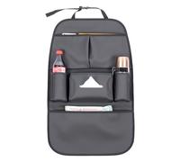 pefirst Car Backseat Organizer for Kids, Car Back Seat Storage Bag With 3 Pockets, 2 Drinks Holders, Water Resistant, Kids Toy Storage Kick Mat Back Seat Protector for Toddlers (Black 1-Pack)