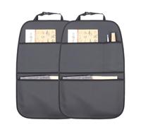 pefirst Kick Mat Back Seat Protector Waterproof Leather Car Seat Back Organizers Cover with 3 Storage Pockets for Kids Pets SUV Sedan Minivan Truck Car Travel Accessories (Black 2-Pack)