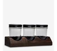 Peg and Awl : Beatrix Artist Caddy : Blackened Maple : 3 Tall 8oz Jars