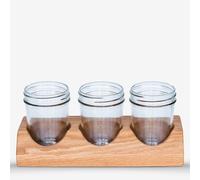Peg and Awl : Beatrix Artist Caddy : Oak : 3 Tall 8oz Jars