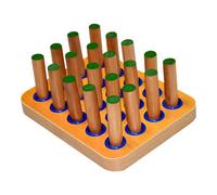 Peg Board Hand Eye Coordination Training Tool with 20 Pegs, Wooden Finger Board for Stroke Therapy and Rehabilitation, 7.1 x 5.5 x 0.8 in, Natural Wood Finish for Fine Motor Skills Development