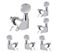 PEG Guitar Tuning - Closed Head Knobs, Guitar Tuners 3L3R Set | Replacement for Electric Folk Guitar, Zinc Alloy Machine Heads for the