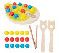 Peg Panel Beads Game,Wood Clip Beads Color Sorting Game - Matching Counting Interactive Toddler Toy for Preschoolers Girls Boys Fine Motor Skills Critical Thinking