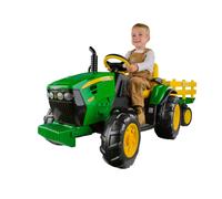 Peg Perego John Deere Ground Force Tractor With Trailer, Kids Ride-On Tractor, Boys, 3-7 Years