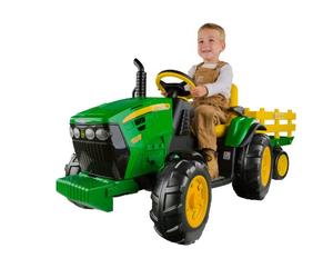Peg Perego John Deere Ground Force Tractor With Trailer, Kids Ride-On Tractor, Boys, 3-7 Years