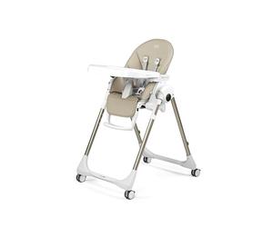 Peg Perego Prima Pappa Follow Me Baby Reclining High Chair, Bouncer Function, 4 Wheels, Foldable and Ultra-Compact, for Children from 0 to 3 Years (0-15 kg), Astral