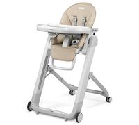 Peg Perego Siesta Grow with Baby - Folding High Chair - Height Adjustable - Quick and Easy Push Wheels for Babies and Toddlers - Made in Italy - Astral (Beige)