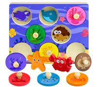 Peg Puzzles Wooden Montessori Toys for Toddlers 1 2 3, Learning Toy for Kid