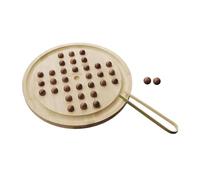 Peg Solitaire Board Game and 32 Marbles Chess Teens Wooden Puzzle Board Game Diameter 29.5cm