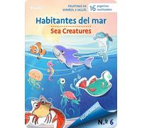PEGAPLANETA 6. Habitantes del mar - Sea Creatures: Pegatinas reutilizables en español e inglés