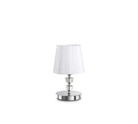 Pegaso 1 Light Large Table Lamp Chrome White Crystal with Organza Shade E14 Netlighting Clear One Size