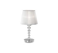 Luminosa Lighting Luminosa Pegaso 1 Light Small Table Lamp Chrome, White, Crystal With Organza Shade, E27