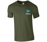 Pegasus Airborne Embroidered Men's T-Shirt Parachute Regiment Air Assault Brigade T Shirt Embroidery (UK, Alpha, XL, Regular, Regular, Olive)