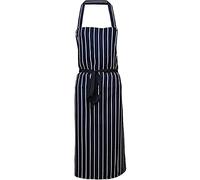 Pegasus Aprons Chefs Apron Navy & White Stripe 100% Polyester Bib Apron for Professional Butchers and Kitchens