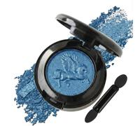 Pegasus Blue Shimmer Pressed Eyeshadow Powder - Metallic Glitter Compact with Dual Applicator for Evening Party Creative Makeup, Highly Pigmented Long Lasting Formula, Rich Colour Payoff Smudge Proof