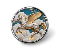Pegasus Cloud Flight Button Pin, Round Badge Brooch Pin