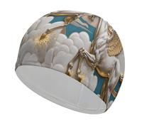 Pegasus Cloud Flight Swim Cap Unisex Classic Swimming Cap for Long Hair Short Hair Gifts for Swimmers