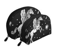Pegasus Flight Printed Makeup Bags 2-Piece Portable Shell Travel Toiletry Bag