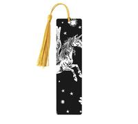 Pegasus Flight Unique Double-Sided Artwork Printed Wooden Bookmarks, Artistic Book Accessories Birthday Presents for Men Women Presents for Book Lovers