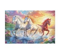 Pegasus Herd 1000 Piece Jigsaw Puzzle Pack Brook Meadow Arch Teens Beginners Cognitive Development Puzzle Fans Group Play Anniversary Thick Cardboard 1000 PCS