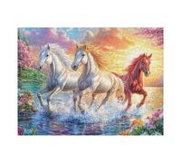 Pegasus Herd 500 Pc Classic Jigsaw Puzzle Brook Meadow Arch Puzzle for Adults Hard Challenging Hobby Home Decor Poster Smooth Wooden Cardboard 500 PCS