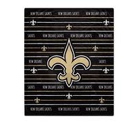 Pegasus Home Fashions New Orleans Saints 60'' x 80'' Logo Stripe Flannel Fleece Blanket