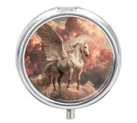 Pegasus Horse Round Pill Box Organiser 3 Compartment Medicine Case