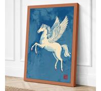 Pegasus in Flight Japandi Canvas Wall Art Print 30x20 Inch (76 x 51 cm)