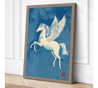 Pegasus in Flight Japandi Canvas Wall Art Print 36x24 Inch (91 x 61 cm)
