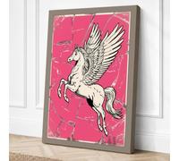 Pegasus in Flight Retro Canvas Wall Art Print 24x16 Inch (61 x 41 cm)